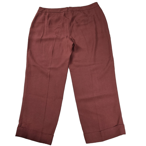 Escada Womens Pants Straight Leg Crop Trouser Sz 38 US 8 Classic Red Orange Pink - Picture 5 of 10